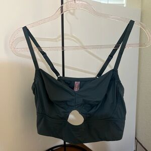 Adore Me Dark Green Bra with Cutout in Center & adjustable straps. Size 1X.